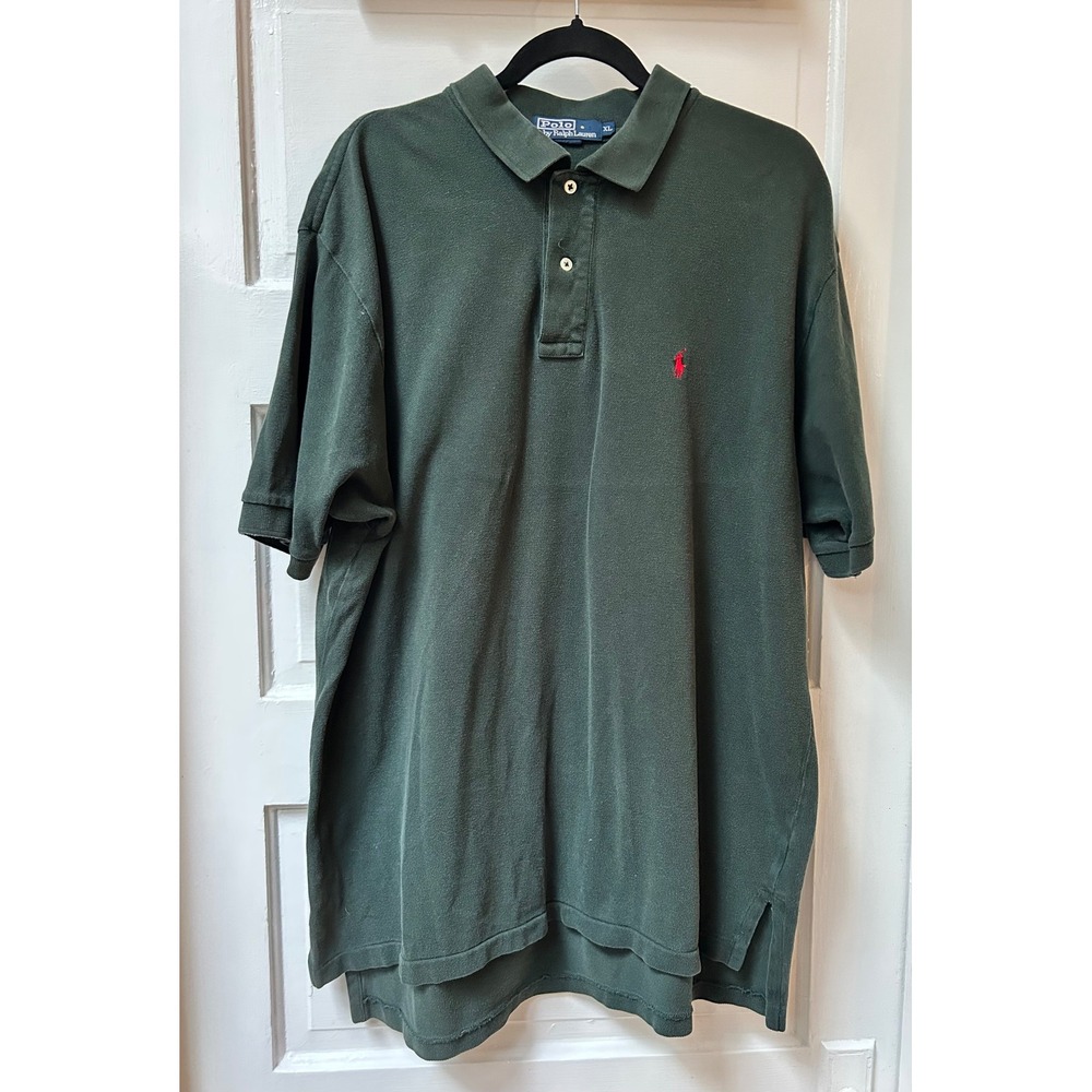 Polo Ralph Lauren Mens Short Sleeve Pique Polo Shirt Forest Green XL